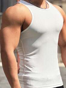 KIT 2 Men's Tank Top In Ribbed Knit Ameritcana Rib Black And White - 黑與白 - 查看 2