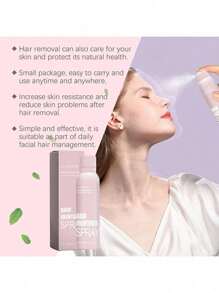 Spray Identificador De Vello Facial, Espray Alisador De Cara, Sin Dolor, Con 4 Raspadores, Afeitado Facial, Cuidado Facial, 1 Juego