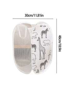 1 pièce Panier à linge sale pliable de bande dessinée, panier à linge à 3 côtés en maille, panier de rangement de salle de bain à la maison, panier de rangement de jouets pour enfants pour les vêtements, pantalons, chaussures, jeans, bottes, jupes - Multicolore - Voir 7