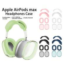 hellodigi 纯色透明 Apple Air-Pods Max 耳机保护套 适用于 Air-Pods Max 耳机保护套 TPU 保护壳 耳罩 头带 横梁 耳套 四件套 纯色透明 Apple Air-Pods Max 耳机保护套 - 彩色 - 查看 12