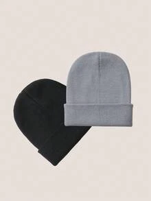 Set de 3 gorros de punto para niños, gorros beanie unisex con pompón para niños y niñas, suaves y elásticos, para otoño e invierno, regalos de moda simples para Navidad y Año Nuevo