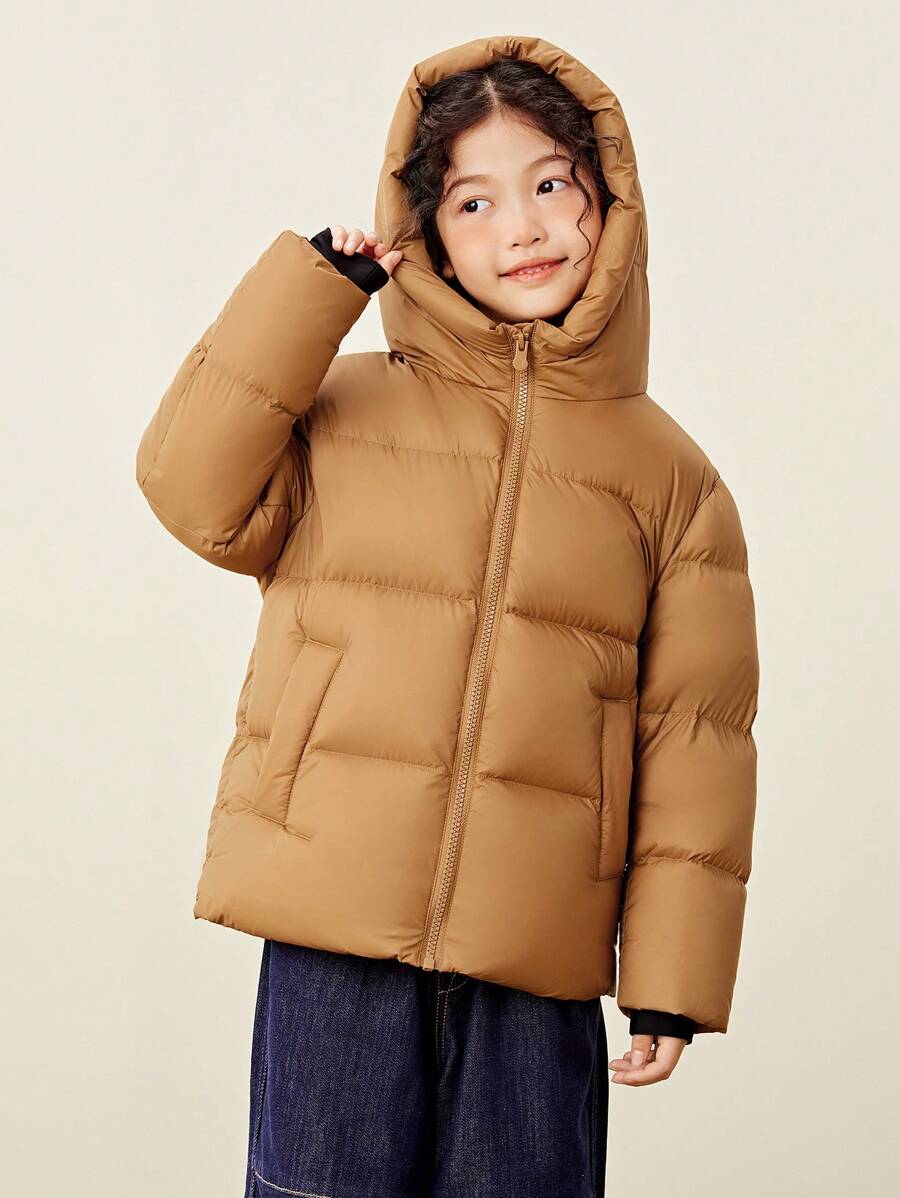 mini bala 保暖防寒羽绒服，男女童及家庭冬季系列 - 駝色 - 查看 1
