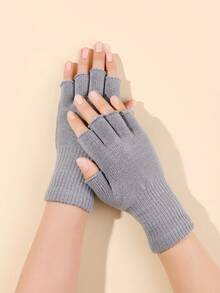 1 双臂保暖无指长款针织手套，时尚保暖半指手套，秋冬款 - 彩色 - 查看 9