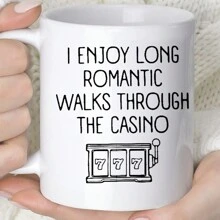 1 pieza Taza cerámica negra y blanca con gráfico de texto de 360ml, taza de café redonda, unisex, para viajes o campamentos, regalo personalizado para cumpleaños y vuelta al colegio