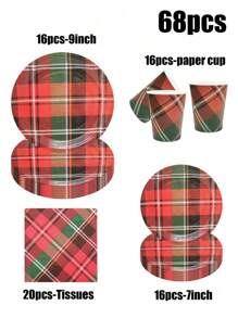 68 件套，一次性纸盘、蛋糕盘、派对盘、生日盘、材料，适用于生日派对、聚会、野餐、露营、烧烤、海滩派对等各种节日 - 彩色 - 查看 11