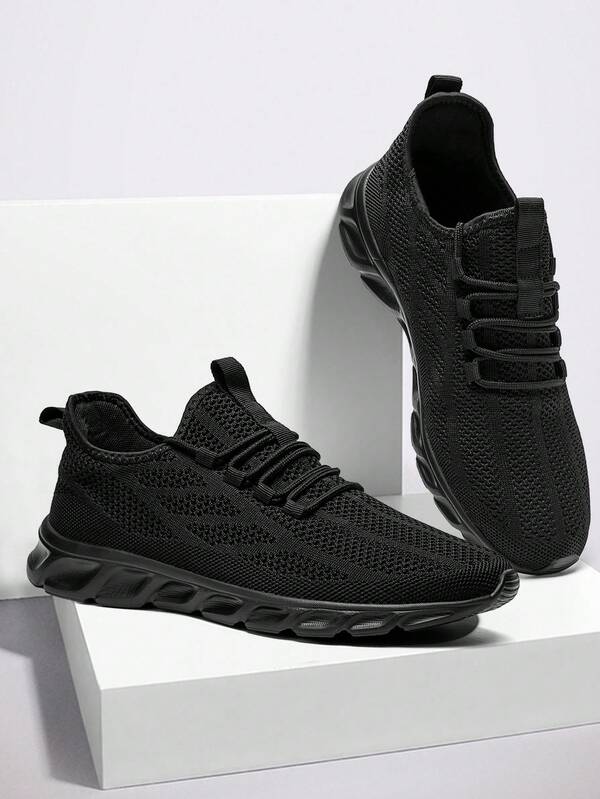 Women's Road Running Shoes Lightweight Gym Workout Shoes Outdoor Mesh Sports Shoes Fashionable Walking Shoes Leisure Style Anti Slip Sneaker Black