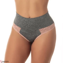 Kit 5 Panties High Waist Compression Girdle Thong Comfortable Women's Lingerie - 彩色 - 查看 3