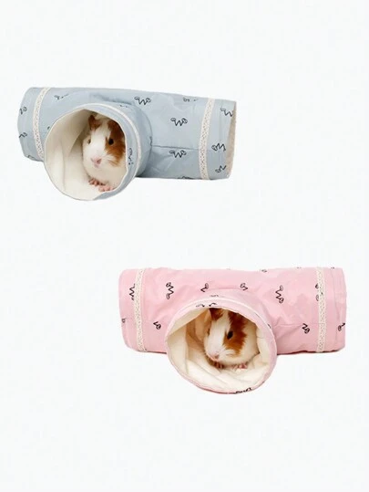ABLAZE ZAI 1pc Polyester Foldable Cute Hamster Tunnel Toy, Suitable For Small Pets All Season