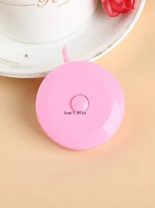 1pc Cute Ruler, Colorful Plastic Shell, Retractable Sewing Ruler, 1.5m Small Rolled Measuring Tape, Random Color - Multicolor - View 4