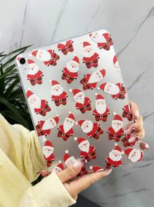 Transparent Shell Santa Claus Painted, Lightweight Ultra-Thin Soft Shell, Simple / Personalized / Creative / Cartoon / Fun / Christmas / Holiday / Cute TPU Tablet Protective Single Shell, Compatible With IPad Mini 1/2/3/Mini 4/Mini 5/Mini 6/Air/Air 2/9.7/10.2/10.5/Air 4/Air 5/10.9/Pro 11-In.(M2)-2024/Pro 11-In.(M4)-2024 Models, A7/A8 Models, Tablet Not Included