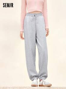 SEMIR 女式印花慢跑裤 2024 年秋季修身版型、松紧腰身、时尚潮流风格 - 灰色 - 查看 2