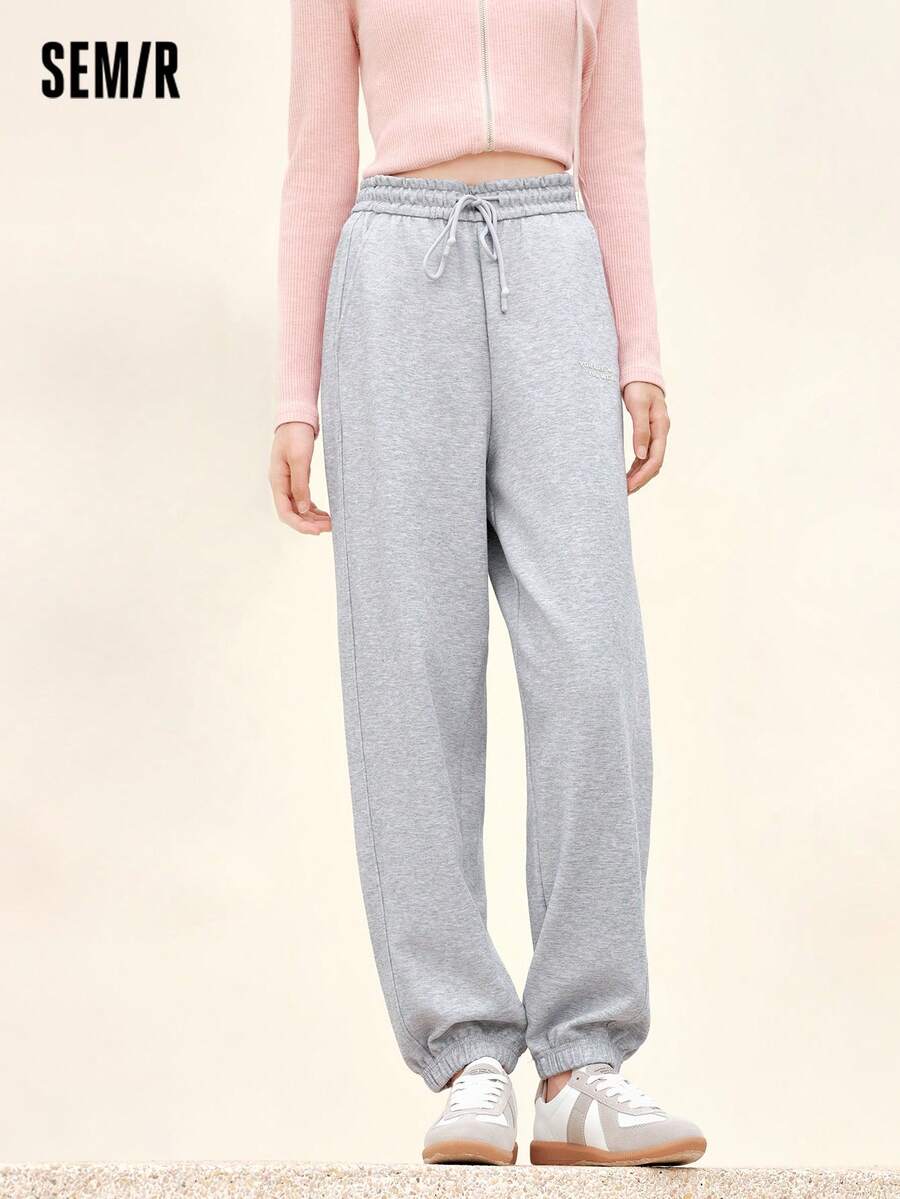 SEMIR 女式印花慢跑裤 2024 年秋季修身版型、松紧腰身、时尚潮流风格