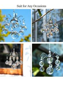 1 pieza Decoración colgante de cristal y cuentas en forma de lámpara de araña, creador de arcoíris de prisma, adecuado para el hogar, jardín, automóvil, aniversario, regalo de fiesta