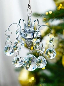 1 pieza Decoración colgante de cristal y cuentas en forma de lámpara de araña, creador de arcoíris de prisma, adecuado para el hogar, jardín, automóvil, aniversario, regalo de fiesta