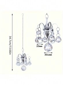 1 pieza Decoración colgante de cristal y cuentas en forma de lámpara de araña, creador de arcoíris de prisma, adecuado para el hogar, jardín, automóvil, aniversario, regalo de fiesta