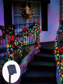 1pc Strawberry Solar String Lights - Durable Outdoor Decorations For Garden, Patio, And Holiday Celebrations - Multicolor - View 7