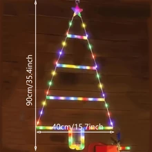 1 set kerstdecoratieverlichting, LED-kerstboomvormige verlichting, geschikt voor wanddecoratie, raamdecoratie, kamerdecoratie, woondecoratie, slaapkamer, woonkamer, verjaardagscadeau, afstudeercadeau, deurhanger - een decoratie met kerstsfeer en kerstgeest!