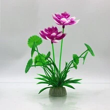 3 cái/Mới Bể cá mô phỏng hoa sen và lá sen trang trí cảnh quan, Cây mô phỏng cảnh quan nước hồ cá, Cây thủy sinh mô phỏng cá ẩn núp/chơi đùa/sinh sản - Nhiều màu - Xem 4