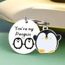 1 móc khóa chim cánh cụt hoạt hình "You Are My Penguin", lý tưởng cho bạn trai, đối tác hoặc gia đình, túi đựng phụ kiện ô tô ngày lễ tình nhân, ba lô cho trường học, phụ kiện Halloween Y2k dễ thương, ý tưởng quà tặng Giáng sinh cho Ngày nhà giáo - Bạc - Xem 5