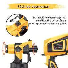 Pistola Para Pintar,Pulverizador Elétrico De Pintura Hvlp Alta Potencia 1400ml - Tipo de Enchufe A USA (110-127V) - Ver 5