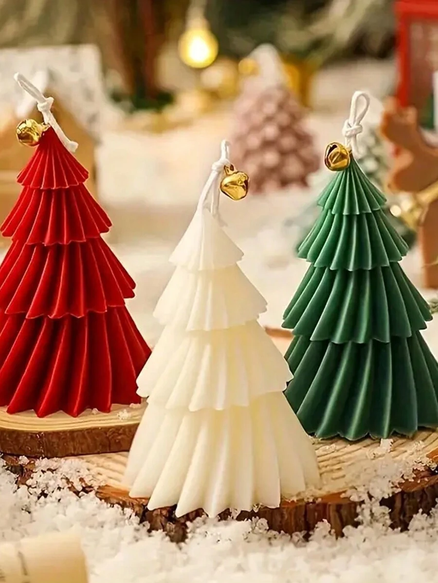 1 Khuôn đúc nhựa silicon để làm nến DIY Khuôn nến thơm hình cây thông Noel hình học Khuôn thủ công bằng sáp phong cách cổ điển Trang trí nhà Quà tặng đám cưới Đạo cụ chụp ảnh - Hình kim tự tháp - trắng - Xem 1