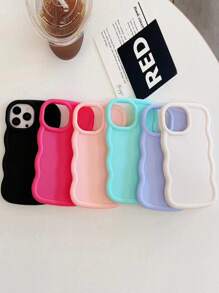 1 pieza Funda de teléfono TPU suave con estilo minimalista y color de macarrón (negro/rosa/morado/verde menta/blanco) apta para regalo de cumpleaños, Navidad, Año Nuevo para amigos, familia, parejas, compatible con iPhone 7/8/11/12/13/14/15/X/XR/Xs/Plus/Pro/Pro Max/SE2 y otros modelos - Negro - Ver 2