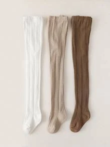 3条装女婴基础款连裤袜，日常穿着，四季皆宜 - 彩色 - 查看 2