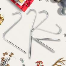 4/6/8pcs Metal Stocking Holders With Non-Slip Hooks, Fit For Fireplace Mantel Best Gifts Birthday