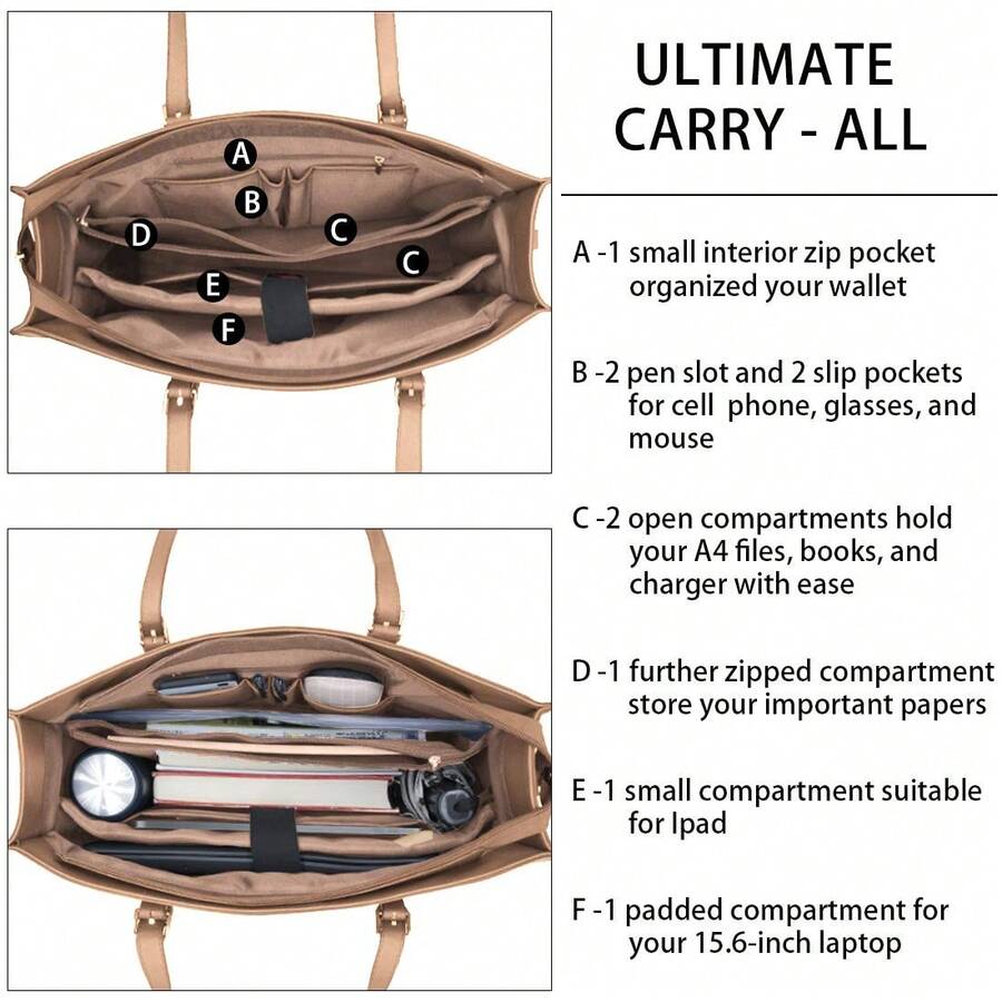 Laptop Bags For Women 15.6 Inch Large Leather Tote Bag Ladies Laptop