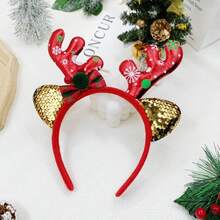 1 件圣诞节新款亮片鹿角雪花头饰服装、派对装饰品 - 彩色 - 查看 5