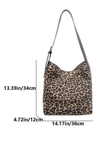 1 件复古豹纹水桶包，女士时尚豹纹钱包，冬季 - 彩色 - 查看 8