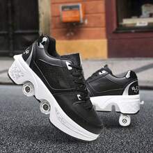 preyrocbirds Scarpe con rotelle, pattini a rotelle, skateboard, scarpe per bambini con rotelle, scarpe da pattinaggio, scarpe da ginnastica con ruote per ragazze e donne