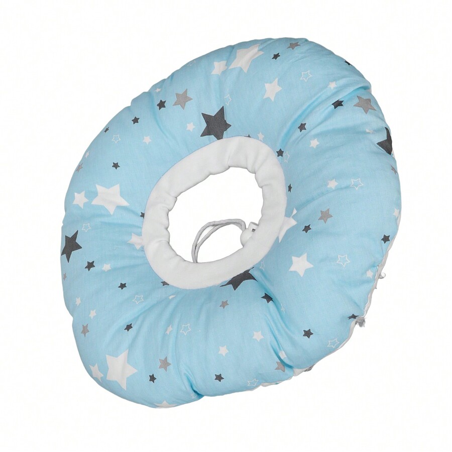 Ear Hole Piercing Pillow Light Blue Star Pattern Pressure Ear Sore