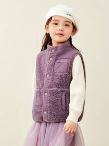 mini bala Chaleco de forro polar antiestatico y reversible para bebés, colección de ropa de abrigo - Morado Violeta - Ver 3