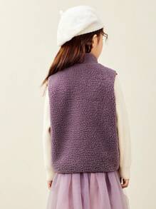 mini bala Chaleco de forro polar antiestatico y reversible para bebés, colección de ropa de abrigo - Morado Violeta - Ver 2