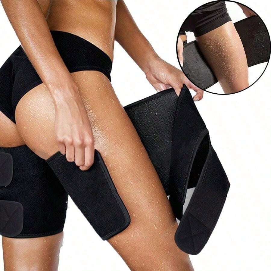 2 miếng đệm đầu gối thể thao có thể điều chỉnh dành cho nam và nữ, miếng đệm chân, ống tay áo bảo vệ đùi khi chạy bóng rổ, dây đeo mồ hôi, chân thon gọn, đồ bảo vệ định hình chân - màu đen - Xem 1