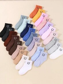 15 Pairs Of Baby Random Socks Baby Solid Color Elastic Socks Kids Casual Cartoon Socks Boys Girls Everyday Mid-Tube Socks