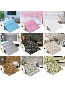 70cmx10m 3D墙纸装饰自粘仿古泡沫砖墙纸客厅卧室防水3d墙贴壁纸墙贴房间装饰墙面装饰个性贴纸