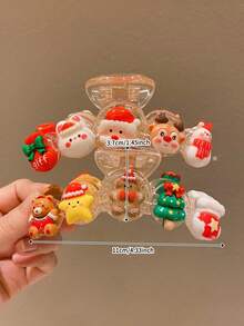 1 或 2 个儿童圣诞发夹可爱大号发爪鳄鱼夹 - 彩色 - 查看 3