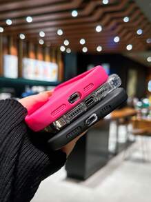 苹果 3 件纯黑瞳红色气垫透明 TPU 防震保护壳适用于 13、14、15 和 16 手机，男女通用防水防摔防刮