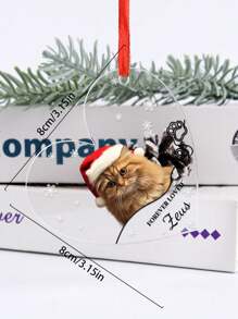 1pc Pet Pendant Christmas Decoration Pendant Customization Pendant Customization Party Accessories Cat Claw Print Pet Decoration Heart Shaped Acrylic Decoration Suitable For Holiday Decoration, Pet Commemorative Decoration, Gifts For Family, Gifts For Best Friends, Party Commemorative Gifts, Gifts For Him/Her