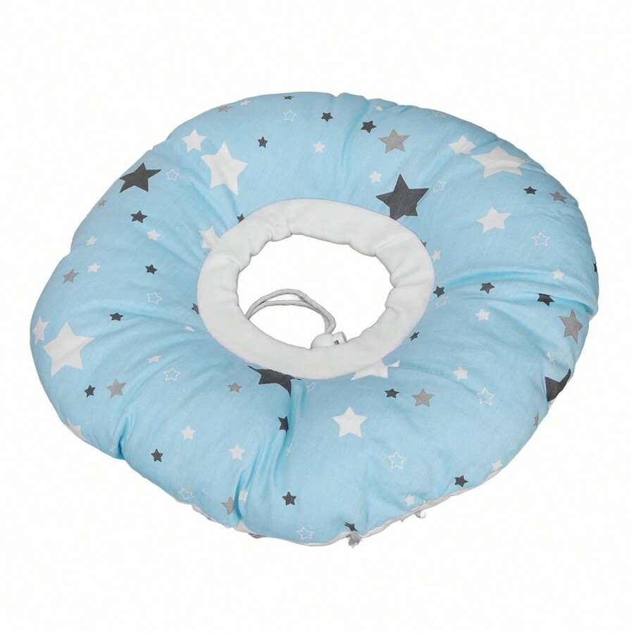 Ear Hole Piercing Pillow Light Blue Star Pattern Pressure Ear Sore