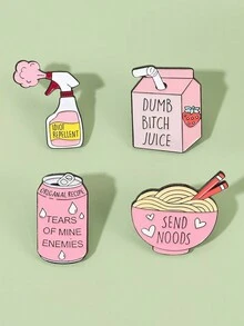 1 cái Bình xịt Trâm cài áo Men Pin ve áo Mũ Túi Áo sơ mi Huy hiệu Quà tặng trang sức Hợp kim kẽm Kim loại Mạ đen - Nhiều màu - Xem 4