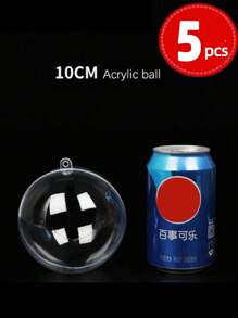 Set de 20 bolas de adorno, 10 bolas de acrílico de 8cm, 5 bolas decorativas de plástico transparente de 3cm-12cm, esferas huecas para manualidades navideñas, adecuado para fiestas, bodas, Navidad, centros comerciales, decoración del hogar