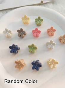 Mixed Color Mini Cute Flower Hair Clips,Perfect For Daily Use Home Bathroom Decor Summer - Multicolor - View 4