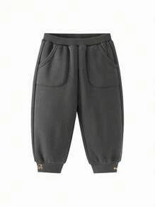 mini bala Quần lót giữ nhiệt cho bé trai Bộ sưu tập mùa đông 2024 - Màu xám đen - Xem 4