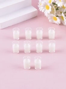 Set de 10 charms de resina de estilo de moda variado de bebida, leche, alcohol, cerveza para hacer joyas DIY para mujeres