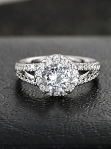 1 Chiếc nhẫn Cubic Zirconia lãng mạn dành cho phụ nữ dùng để trang trí tiệc cưới, đính hôn, quà tặng ngày lễ tình nhân - 1 # - Xem 7