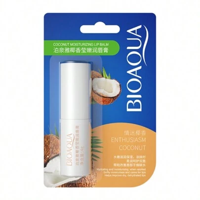 Bálsamo labial de coco de planta Natural, leche de coco seca hidratante, bálsamo labial incoloro agrietado, productos para el cuidado de la piel