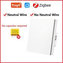 qaroota Zigbee Smart Light Switch No Neutral Wire No Capacitor Needed Tuya Smart Life APP ZigBee Gateway Hub Support Alexa  Home - Multicolor - View 13